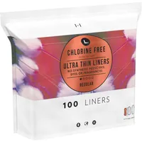 L. Chlorine Free Ultra Thin Liners Regular Absorbency, Organic Cotton, Free of Chlorine Bleaching, Pesticides, Fragrances, or Dyes, 100 Count