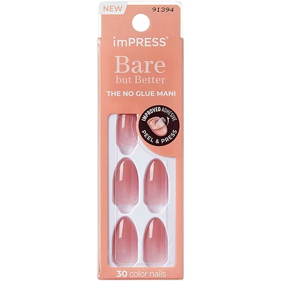 imPRESS Color BBB Press-On Nails, Instinct, Pink, Short Length, Squoval Shape