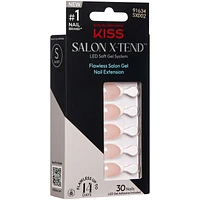 Salon X-Tend Led Soft Gel System Nails, 'Words', White, Medium Coffin