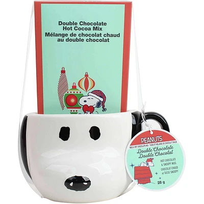 Peanuts snoopy shaped mug and hot cocoa