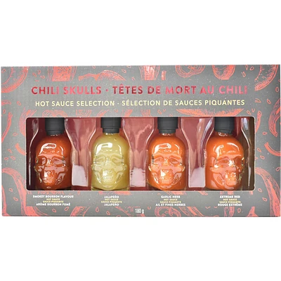 Skull shaped 4PK hot sauce