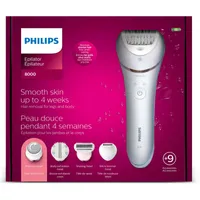 Epilator Prestige Series 8000, Wet or Dry for legs, body & feet, 8 attachements, BRE740/14