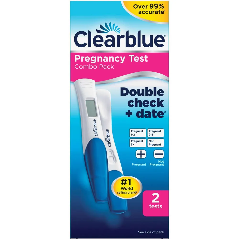 Pregnancy Test Double-Check and Date Combo Pack, Value Pack, 2ct