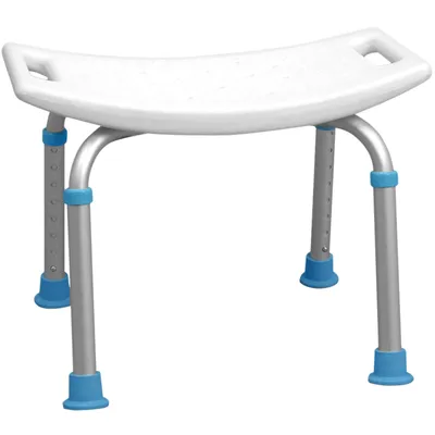 Adjustable Bath and Shower Chair with Non-Slip Seat, White
