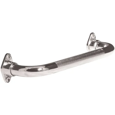 Knurled Chrome Grab Bar with Rotating Flange, 12 inch / 30.5 cm