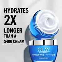 Olay Regenerist Hyaluronic + Peptide 24 Duo Pack, Face Wash 5 fl oz, Gel Face Moisturizer 1.7 oz