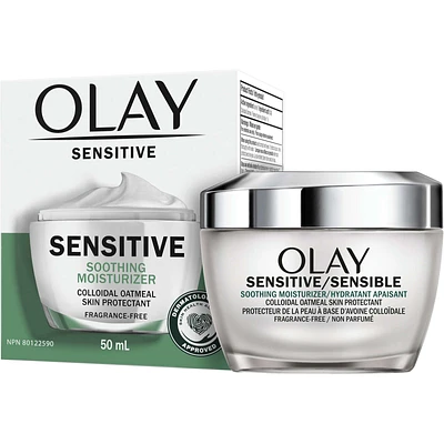 Sensitive Face Moisturizer Cream, Fragrance Free Soothing Skin Care Treatment with Colloidal Oatmeal