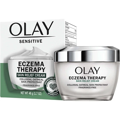 Sensitive Eczema Therapy Face Moisturizer Skin Relief Cream, Fragrance-Free Skin Care Treatment with Colloidal Oatmeal