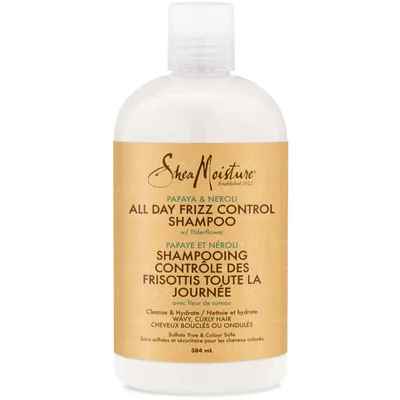 SheaMoisture  Frizz Control Shampoo for Dry Hair, Papaya and Neroli Sulfate Free Shampoo 384 mL