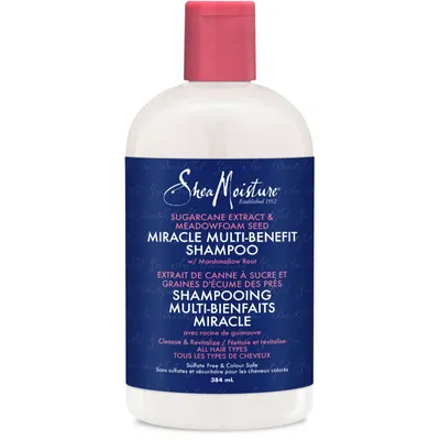 SheaMoisture  Silicone Free Shampoo for Dry Hair, Sugarcane Extract and Meadowfoam, Paraben Free Shampoo 384 mL