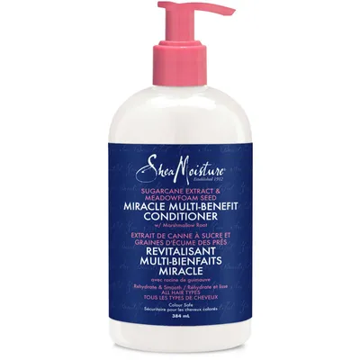 SheaMoisture  Silicone Free Conditioner for Dry Hair, Sugarcane and Meadowfoam Sulfate Free Conditioner 384 mL
