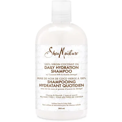 SheaMoisture 100% Virgin Coconut Oil Daily Hydration Shampoo for All Hair Types Clean & Nourish Sulfate-Free 384 ml
