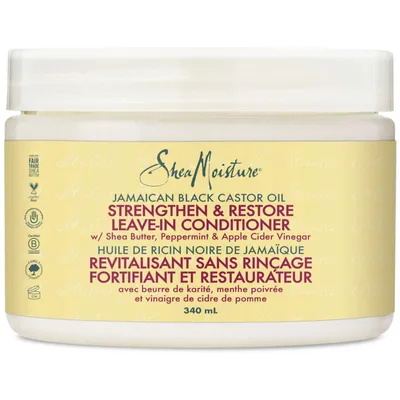 Strengthen & Restore Leave-in Conditioner for dry hair Jamaican Black Castor Oil with Shea Butter, Peppermint and Apple Cider Vinegar 340 ml