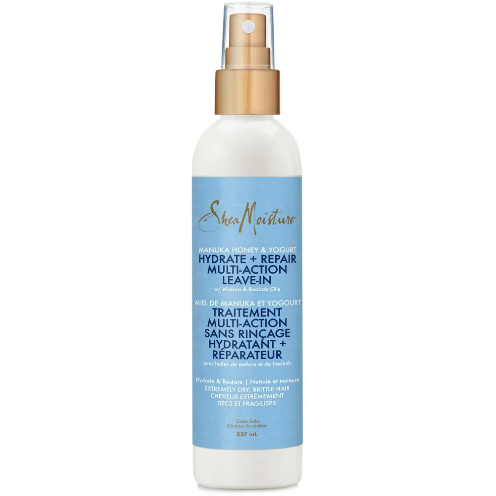 Hydrate + Repair Multi-Action Leave-In Hair Treatment for extremely dry, brittle hair Manuka Honey & Yogurt colour safe leave-in conditioner 237 ml