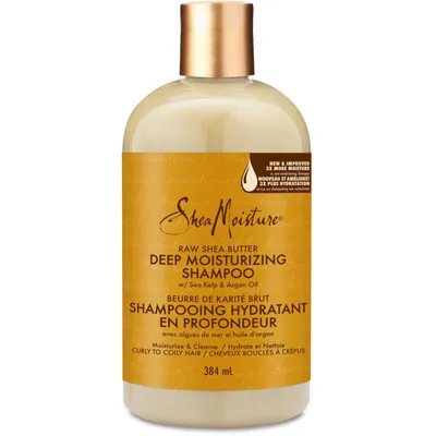 SheaMoisture Raw Shea Butter Deep Moisturizing Sulfate-Free Shampoo for Dry Damaged Hair with Sea Kelp & Argan Oil 384 ml