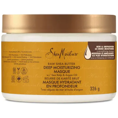 SheaMoisture  Deep Moisturizing Hair Mask repairs visible signs of damage Raw Shea Butter paraben-free deep conditioner 326 g