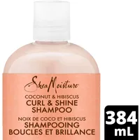 SheaMoisture Coconut & Hibiscus Curl and Shine Shampoo for Thick Curly hair with Silk Protein & Neem Oil Sulfate Free 384 ml