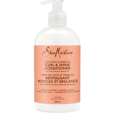 SheaMoisture Coconut & Hibiscus Curl & Shine Conditioner for Thick, Curly Hair with Silk Protein & Neem Oil to Moisturize & Soften 384 ml