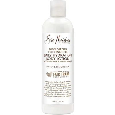 100% Coconut Oil Body Lotion for all skin types Daily Hydration with organic raw shea butter