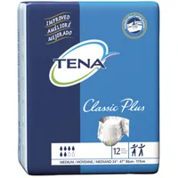 Classic Plus Adult Incontinence Brief, Heavy Absorbency, Medium, White
