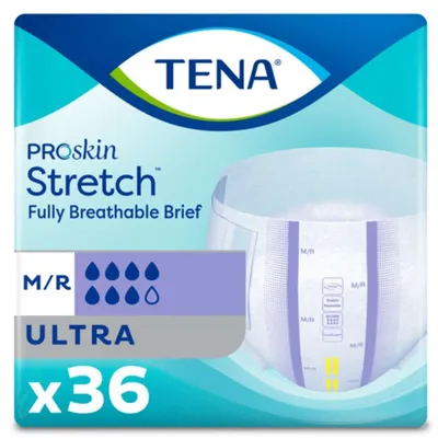 Stretch Adult Incontinence Brief, Ultra Absorbency, Regular/Medium, Beige