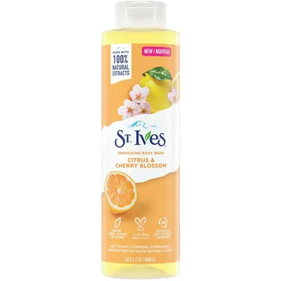 St. Ives Energizing Body Wash Citrus & Cherry Blossom certified cruelty-free by PETA 650 ml