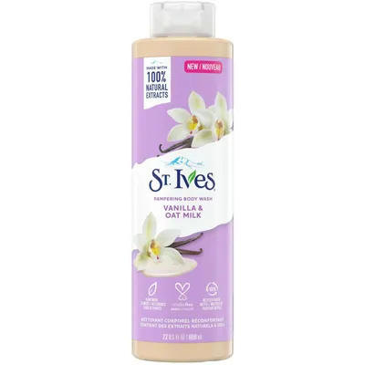 St. Ives Pampering Body Wash Vanilla & Oat Milk certified cruelty-free by PETA 650 ml