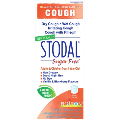 Stodal Sugar Free for Dry Cough or Wet Cough, Irritating Cough and Cough with Phlegm.