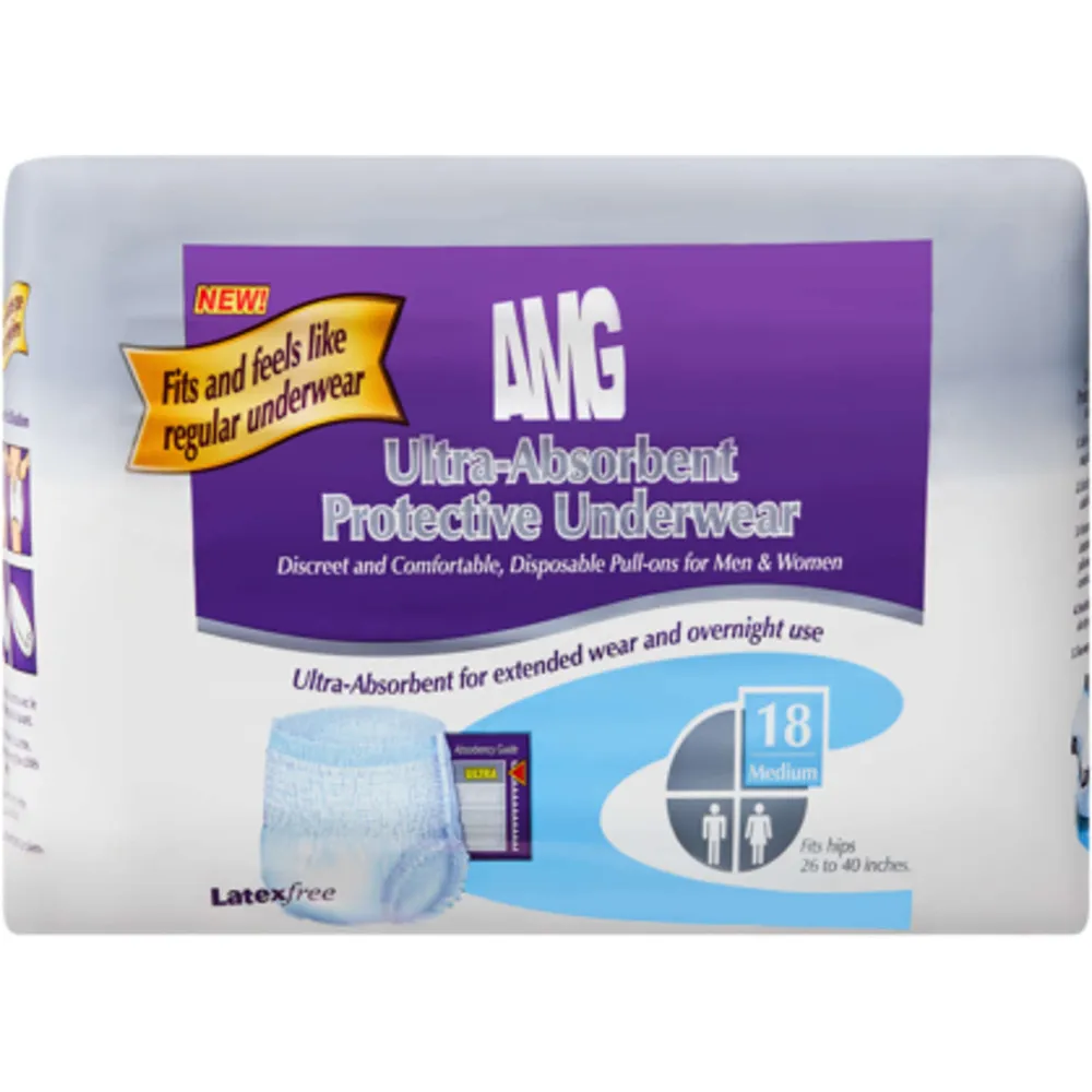 Amg Protective Underwear, Ultra-Absorbent, Medium