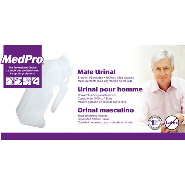 Urinal en plastique pour homme avec couvercle MedPro