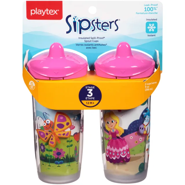Playtex Sipsters Stage 3 Paw Patrol Girls Insulated Spout Sippy Cup, 9 oz,  2 Pk