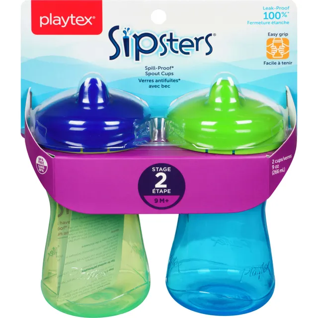  Playtex Sipsters Stage 2 360° Paw Patrol Spill-Proof,  Leak-Proof, Break-Proof Spoutless Cup for Girls, 10 Ounce - Pack of 2 : Baby