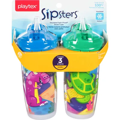 Playtex Sipsters Spill-Proof Kids Straw Cups, Stage 3