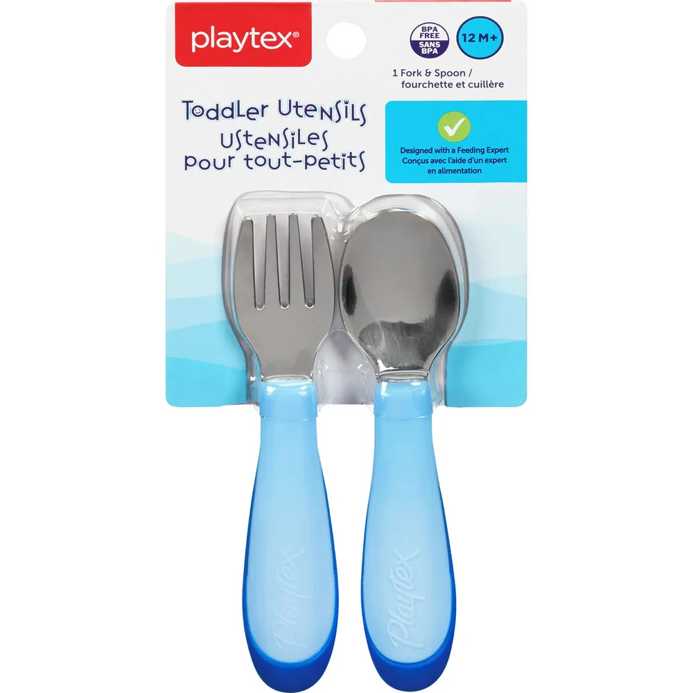 Playtex Kids Toddler Utensils Includes Fork & Spoon