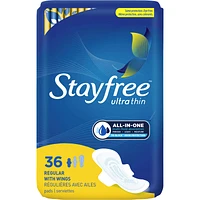 Stayfree Ultra Thin Pads with Wings, Regular