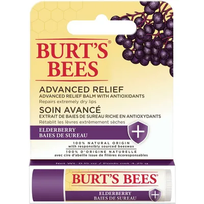 100% Natural Origin Advanced Relief Lip Balm with Beeswax and Antioxidant-Rich Elderberry