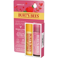 Original Beeswax Lip Balm and Hibiscus Tinted Lip Balm Gift Set, 100% Natural Origin