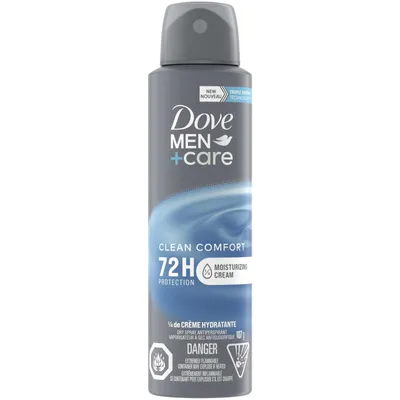 Dove Men+Care  Dry Spray Antiperspirant 48h sweat and odour protection Clean Comfort with 1/4 moisturizing technology 107 g