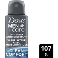 Dove Men+Care  Dry Spray Antiperspirant 48h sweat and odour protection Clean Comfort with 1/4 moisturizing technology 107 g