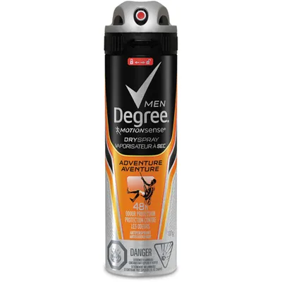 Degree Men Advanced Dry Spray Antiperspirant Deodorant for 72H Sweat and Odour Protection Adventure with MotionSense® Technology 107 g