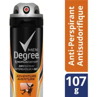 Degree Men Advanced Dry Spray Antiperspirant Deodorant for 72H Sweat and Odour Protection Adventure with MotionSense® Technology 107 g