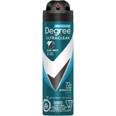 Degree Men Antiperspirant Dry Spray UltraClear Black + White® Fresh antibacterial odour protection 107 GR