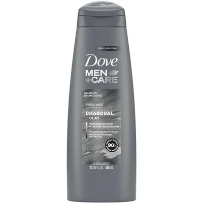 Dove Men+Care  Shampoo for healthy hair Charcoal + Clay naturally derived plant-based cleansers 355 ml