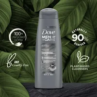 Dove Men+Care  Shampoo for healthy hair Charcoal + Clay naturally derived plant-based cleansers 355 ml