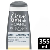 Dove Men+Care Derma+Care Scalp 2in1 Shampoo + Conditioner Anti-Dandruff Itch Relief 355 ML