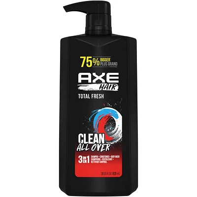 3-in-1 Shampoo, Conditioner and Body Wash Total Fresh easy body washing, shampooing and conditioning 828 ml