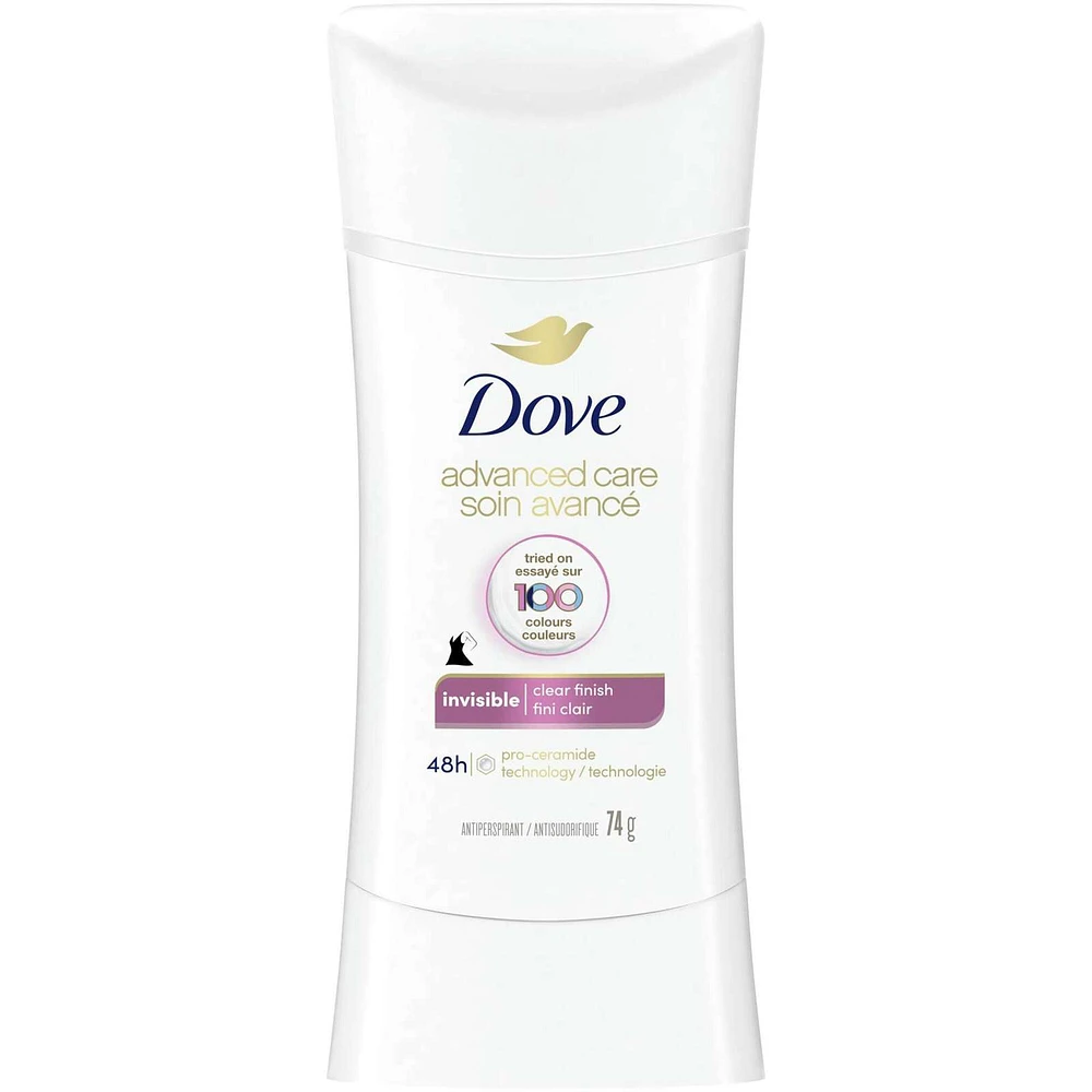 Dove Advanced Care Antiperspirant Stick Clear Finish antibacterial odour protection 74g