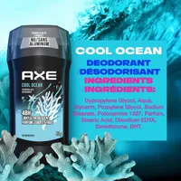 AXE  Deodorant Stick Long lasting odour protection with 48 hour light & refreshing scent Cool Ocean deodorant for men formulated without aluminum 85 g
