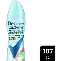 Advanced Dry Spray Antiperspirant 72-hour sweat and odour protection Fresh Coconut Body Heat Activated technology deodorant