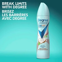 Advanced Dry Spray Antiperspirant 72-hour sweat and odour protection Fresh Coconut Body Heat Activated technology deodorant